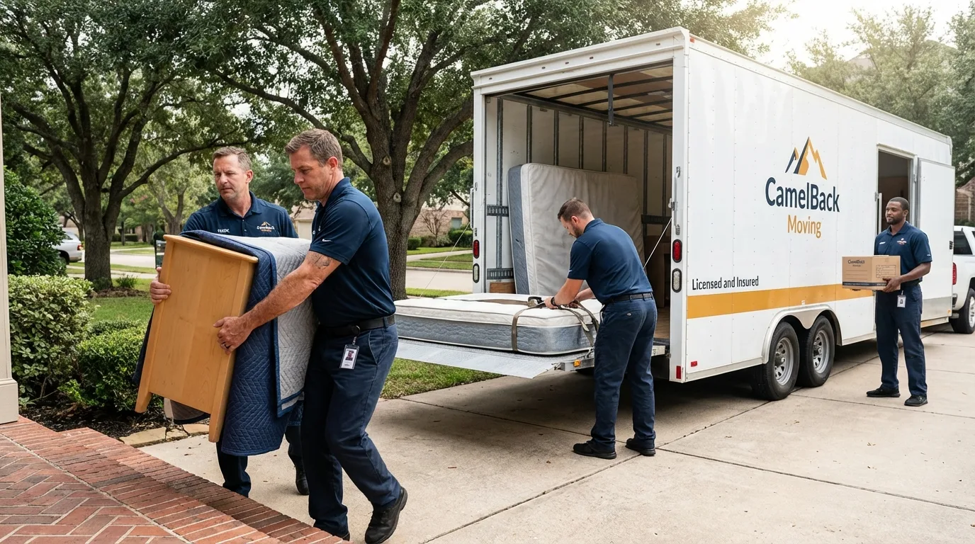 Crew loading residential truck for cross-state move from Fair Haven, NJ